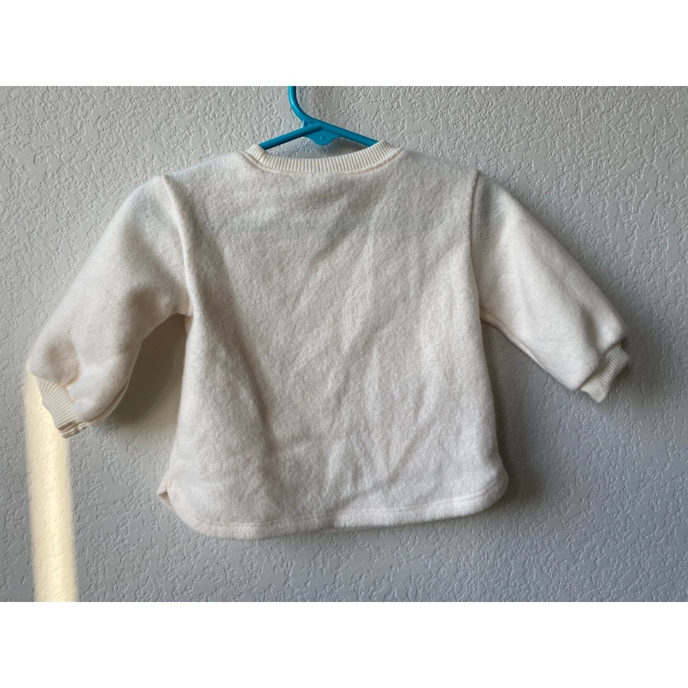 Old Navy Baby Heart Pocket Fleece COZY Sweatshirt Size 3-6M Cream White - Picture 2 of 4